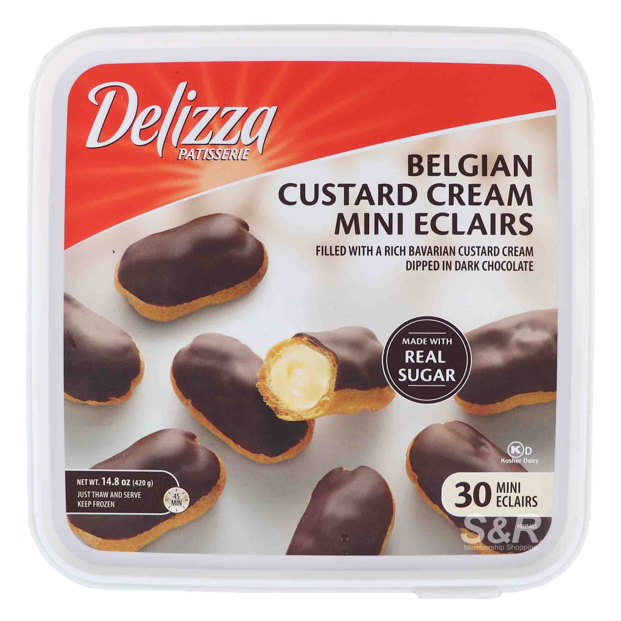Delizza Patisserie Belgian Custard Cream Mini Eclairs 30pcs